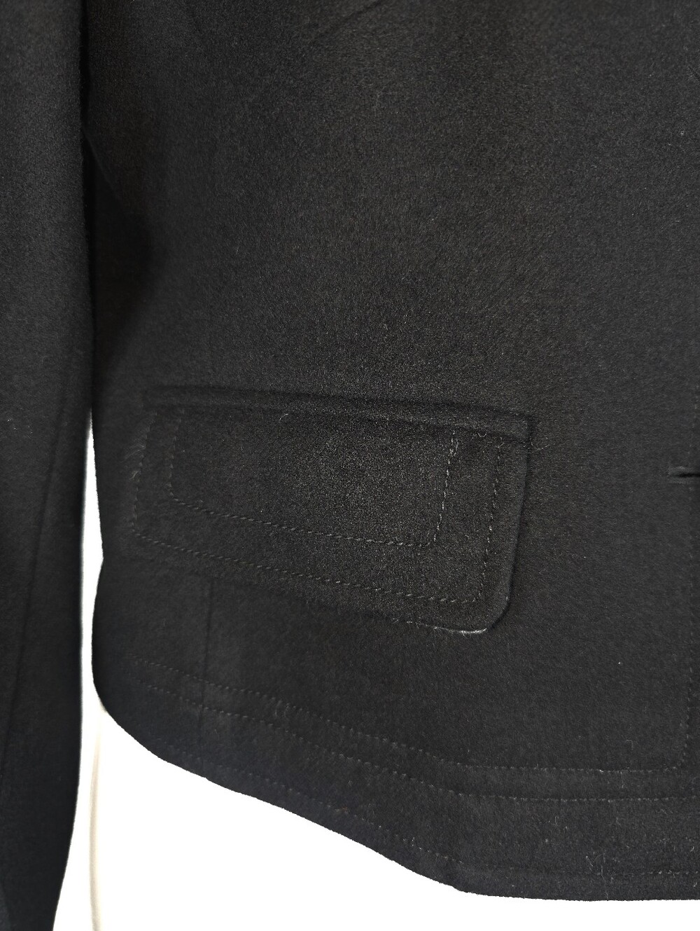 J.Crew 100% Wool Black Cropped Jacket Size 8 Quiet Luxury Old Money Classic Lux - Picture 5 of 16